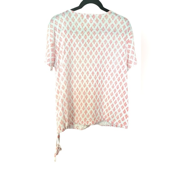 GUC Liz Claiborne Linen Blend Shirt, Size M, White/Pink - Picture 2 of 3